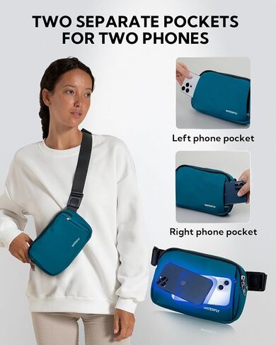 WATERFLY Crossbody Belt Fanny Pack: Sports Walking Waist Bag Runner Belt Bum Bag Hip Fannie Pack Phanny Fannypack Woman Man for Hiking Jogging Running in Saudi Arabia