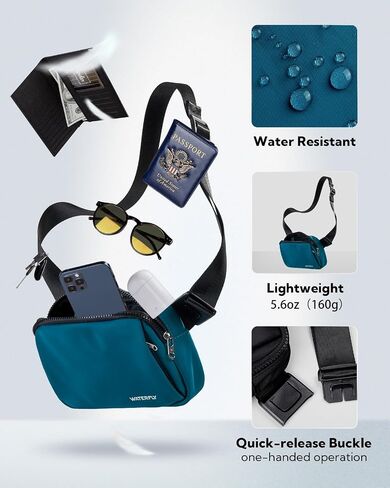 WATERFLY Crossbody Belt Fanny Pack: Sports Walking Waist Bag Runner Belt Bum Bag Hip Fannie Pack Phanny Fannypack Woman Man for Hiking Jogging Running in Saudi Arabia