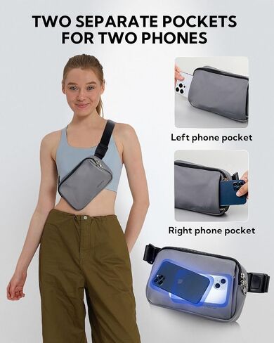 WATERFLY Crossbody Belt Fanny Pack: Sports Walking Waist Bag Runner Belt Bum Bag Hip Fannie Pack Phanny Fannypack Woman Man for Hiking Jogging Running in Saudi Arabia