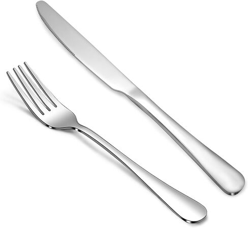 Stainless Steel 12PCS Dinner Set combo with 4 Dinner Knives, 4 Dinner Forks, 4 Dinner Spoons，Silverware Set for Home, Kitchen and Restaurant, Mirror Polished& Dishwasher Safe in Saudi Arabia