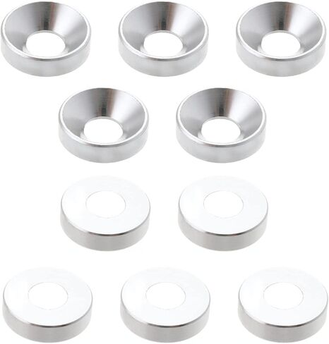Aicosineg Flat Washers,10Pcs Countersunk Washers M5 Metal Aluminum Alloy Countersunk Washer Flat Head Washer Gasket Fastener for Screw Bolt Black 0.47x0.20x0.13inch (ODxIDxT) in Kuwait