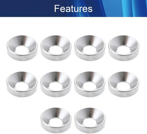Aicosineg Flat Washers,10Pcs Countersunk Washers M5 Metal Aluminum Alloy Countersunk Washer Flat Head Washer Gasket Fastener for Screw Bolt Black 0.47x0.20x0.13inch (ODxIDxT) in Kuwait