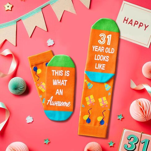 Zmart 32nd Birthday Gifts for Women Men, Best Gifts for 32 Year Old Woman Man, 32 Year Old Gifts, Socks for Her Him Female Male in Saudi Arabia