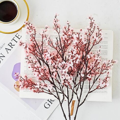 الفن فقط 6 حزم زهور الطاووس الحريرية للتنفس الزهور الاصطناعية 19.7 بوصة للمنزل والمطبخ وحفلات الزفاف (المزهرية غير متضمنة) in Saudi Arabia