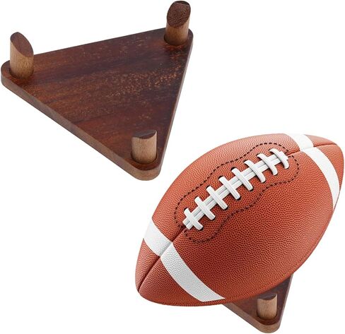 GLOBLELAND 2 Sets Wooden Ball Display Stands Ball Stand Holder Basketball Holder Stand Golf Display Stand for Basketball Football Soccer Rugby Ball in Saudi Arabia