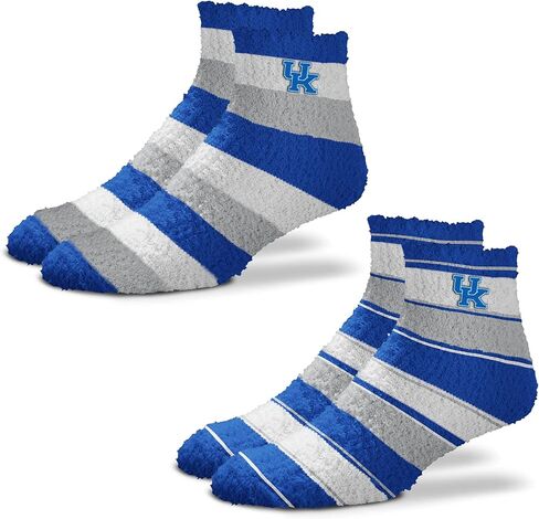 For Bare Feet FBF NCAA Skip Stripe/Pro Stripe Fuzzy Sleep Soft Socks-2 Pack-Kentucky Wildcats-OSFM in Saudi Arabia