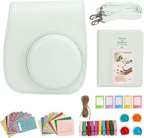 حزمة كاميرا VBESTLIFE لـ Fujifilm Instax Mini 12، مع 10 إطارات بطاقات، 20 ملصقًا، حقيبة حمل، 4 مرشحات، 1 ألبوم، 5 إطارات بلاستيكية، 10 مشابك (دبوس ضوئي k) in Saudi Arabia