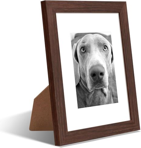 إطار من الخشب الصلب مقاس 8 × 10 - إطار واحد، إطار ملصق مقاس 8 × 10 من خشب الجوز الريفي مع حصيرة مقاس 5 × 7، وإطارات صور للأعمال الفنية والألغاز والصور وملصقات الأفلام in Kuwait