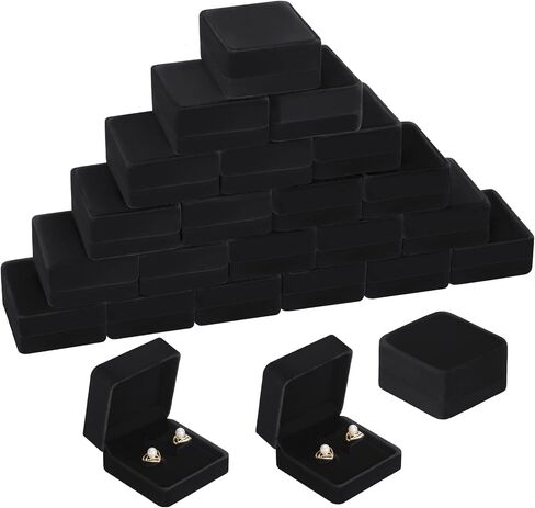 24 Pieces Classic Velvet Jewelry Earring Gift Box for Stud Earring Necklace Pendant, Jewellry Earring Storage Display Case for Christmas Wedding Engagement Birthday Anniversary in Saudi Arabia