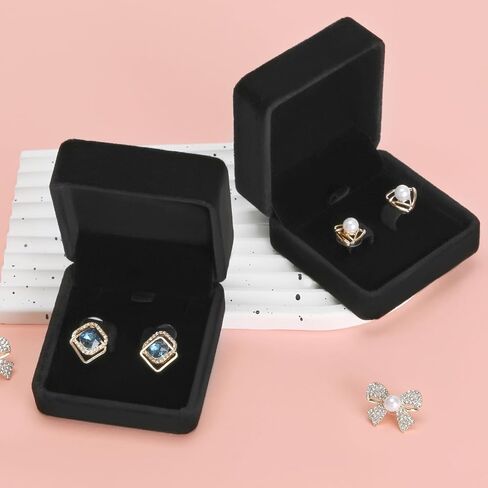 24 Pieces Classic Velvet Jewelry Earring Gift Box for Stud Earring Necklace Pendant, Jewellry Earring Storage Display Case for Christmas Wedding Engagement Birthday Anniversary in Saudi Arabia