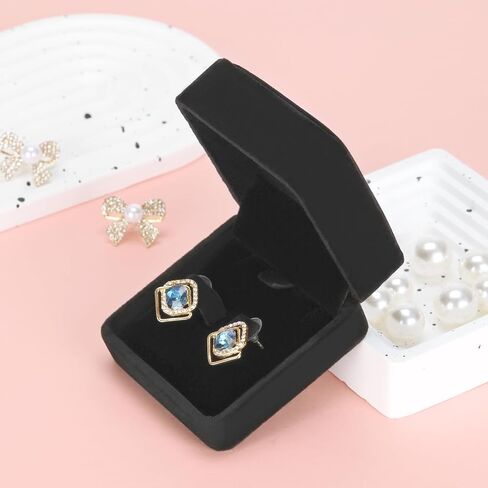 24 Pieces Classic Velvet Jewelry Earring Gift Box for Stud Earring Necklace Pendant, Jewellry Earring Storage Display Case for Christmas Wedding Engagement Birthday Anniversary in Saudi Arabia