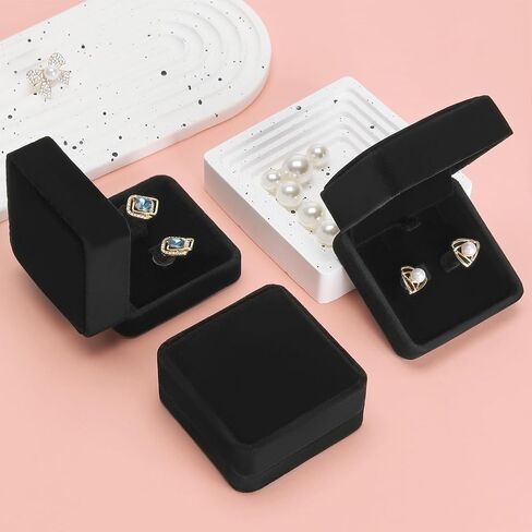 24 Pieces Classic Velvet Jewelry Earring Gift Box for Stud Earring Necklace Pendant, Jewellry Earring Storage Display Case for Christmas Wedding Engagement Birthday Anniversary in Saudi Arabia