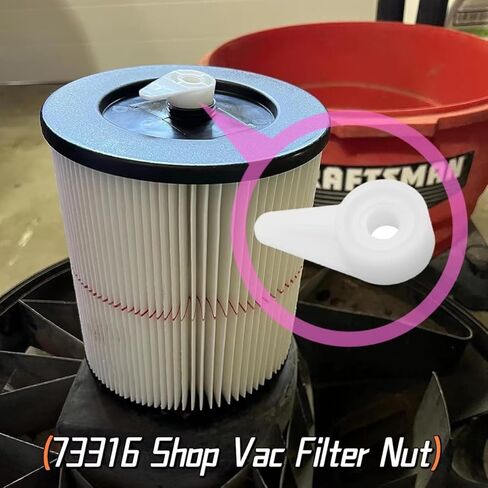 73316 Shop Vac Filter Nut للمكانس الكهربائية (ما قبل 2010)، متوافق مع Ridgid & Craftsman VT2565 VF4000 9-16938 83872 Shop مرشح Vac Wet Dry، قطع غيار ملحقات Vac، 4 عبوات in Kuwait