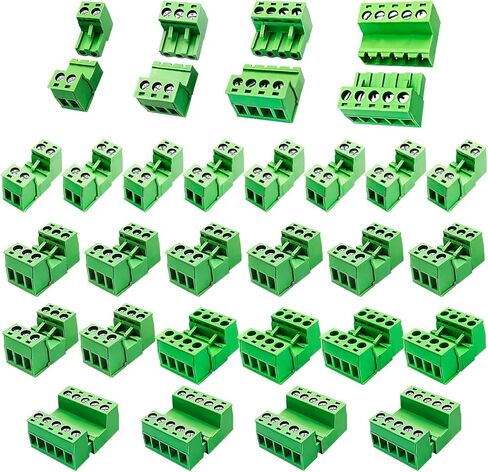 Total 24 Pairs 8pairs-2Pin 8pairs-3Pin 4pairs-4Pin 4pairs-5Pin 5.08mm Pitch DIY PCB Mount Screw Terminal Block Connector in Saudi Arabia