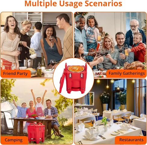 Insulated Food Pan Carrier -Top Load, Includes Spoon, Wheel and Lock, 20L Capacity, Stainless Steel Liner, Portable for Catering, Family Gathering, Canteen, Restaurant Black in Saudi Arabia
