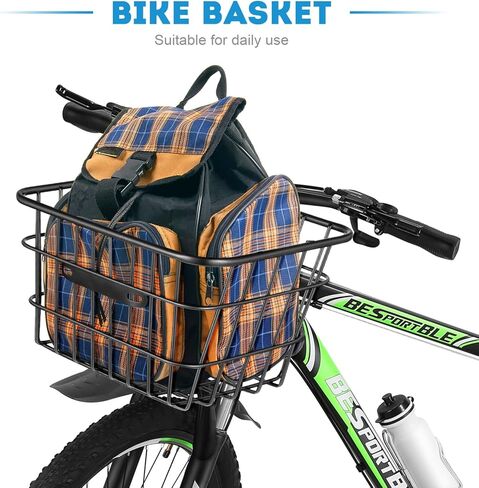 سلة مقود الدراجة من BESPORTBLE، سلة أمامية للدراجة، سلة دراجة معدنية، سلال تنظيم المقود الأمامي للدراجات للبالغين، سلة تخزين الدراجات، سلة الدراجات in Kuwait