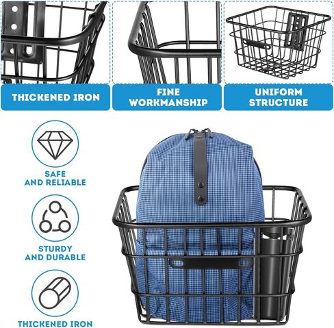 سلة مقود الدراجة من BESPORTBLE، سلة أمامية للدراجة، سلة دراجة معدنية، سلال تنظيم المقود الأمامي للدراجات للبالغين، سلة تخزين الدراجات، سلة الدراجات in Kuwait