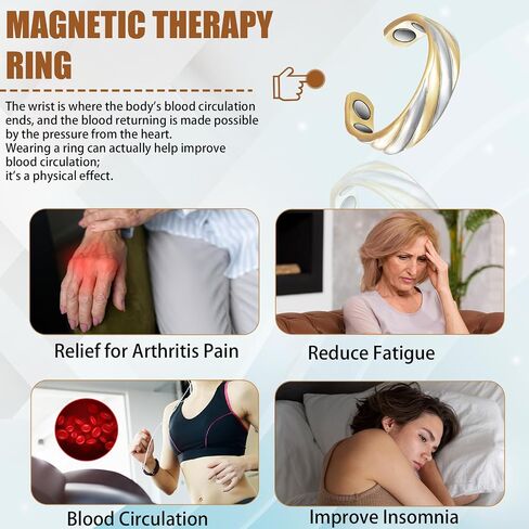Copper Magnetic Ring for Women, Lymphatic Drainage Adjustable Ring, 3500 Gauss Magnet (U) in Saudi Arabia
