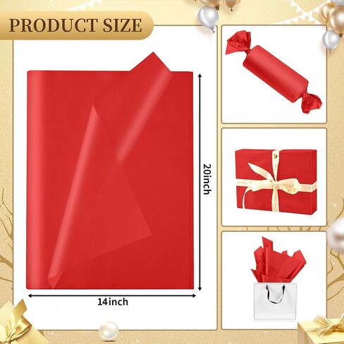 50 Sheets Pink Tissue Paper for Gift Bags - 14 x 20 Inches Recyclable Pink Wrapping Paper for Weddings Birthday DIY Project Christmas Gift Wrapping Crafts Decor in Saudi Arabia
