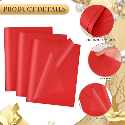 50 Sheets Pink Tissue Paper for Gift Bags - 14 x 20 Inches Recyclable Pink Wrapping Paper for Weddings Birthday DIY Project Christmas Gift Wrapping Crafts Decor in Saudi Arabia