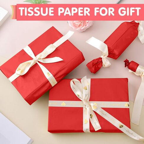 50 Sheets Pink Tissue Paper for Gift Bags - 14 x 20 Inches Recyclable Pink Wrapping Paper for Weddings Birthday DIY Project Christmas Gift Wrapping Crafts Decor in Saudi Arabia