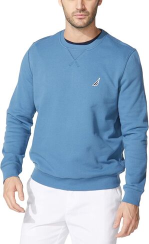 Nautica Men's Basic Crew Neck Soft Fleece Sweatshirt, Navy, L in Saudi Arabia