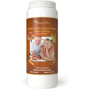 Reishi Lecithin Super Complex with Panax Ginseng & Cordyceps (200 Softgels)