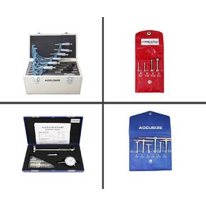 Accusize Industrial Tools Toolmaker Inspection Set, Telescope Gauges, 0-6'' Micrometers and 2-6'' by .0005'' Dial Bore Gauge, Egee-5006