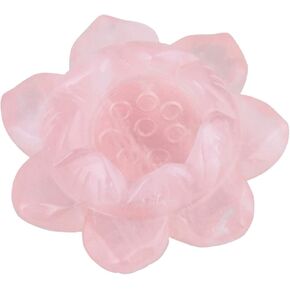 TUMBEELLUWA Carved Stone Candle Holder Lotus Flower Healing Crystal Ball Stand Home Decoration,Obsidian