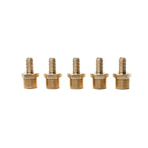 LTWFITTING Brass Barb Fitting Coupler 3/8-Inch Hose ID x 1/2-Inch Male NPT Fuel Gas Water(Pack of 5)