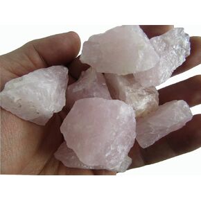 1/2 Lb Natural Rose Quartz Rough Stones (0.75" - 2"), For Wire Wrapping, Polishing, Tumbling, Wicca, Reiki, Healing, Metaphysical, Chakra, Positive Energy, Meditation, Protection, Decoration, or Gift