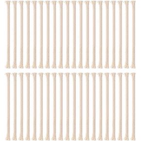 40PCS 1/4" Round Cotton Oil Lamp Wicks, Cotton Replacement Wick for Kerosene Oil Lamp, Braided Wicks for Alcohol Lamps Burner Lantern Wick Candle Lamp