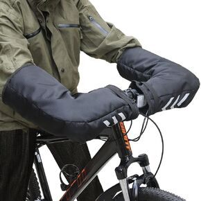 Bike Handlebar Mittens Gloves Waterproof Winter Bike Mittens Gloves Warm Hand Warmers for Winter and Cold Weather Riding, A Pair, Black, 60x16x22cm(#1)