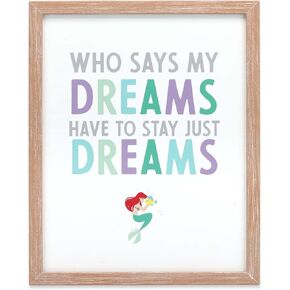 Disney Peter Pan Tinker Bell Faith Trust and Pixie Dust Framed Wood Wall Decor - Cute Tinker Bell Picture for Bedroom or Home Decor