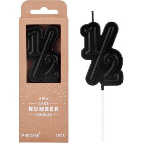 PHD CAKE 2.76 Inch Large 1/2 Gold Number Birthday Candles, Number Candles, Cake Number Candles, Party Celebration