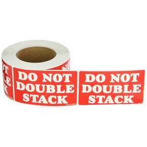 Aviditi Tape Logic 3" x 5", "Do Not Double Stack" Red/White Warning Sticker, for Shipping, Handling, Packing, and Moving (1 Roll of 500 Labels)