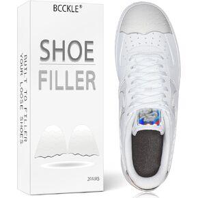 Shoe Fillers Inserts for Loose Shoes - Anti Slip Toe & Heel Pads with Ergonomic Design | Adjustable Insoles for Big Shoes Prevent Heel Slippage | Unisex Comfort. (Gray, M:(Half to One Size Bigger))