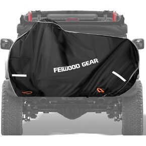 Bike Cover for Transport on Rack, Waterproof Bicycle Cover Outdoor Storage for 1 Bike on Rear Bike Rack, Extra Fabric Reinforcement at the Handlebar & Pedal Area