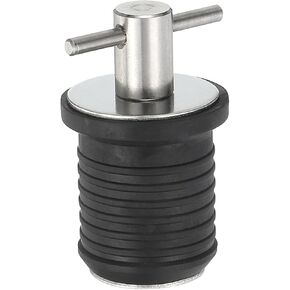 PATIKIL Boat Drain Plug, T Handle Stainless Steel Boat Plug Snap Drain Marine Twist Plug Rubber Plugs for Yachts Kayaks Marine