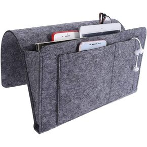 AUNMAS Sofa Armrest Organizer, Non Slip Remote Caddy Couch Remote Control Holder for Recliner Couch Chair Armchair Caddy Bedside Hanging Container Pouch for Cell Phone, Magazines, Books