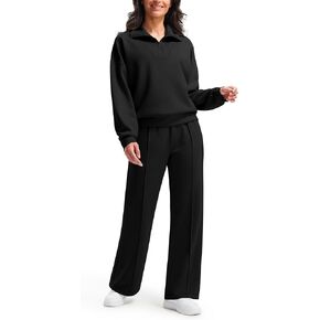 بدلة رياضية للسيدات من Libin مكونة من قطعتين، سويت شيرت مريح، بناطيل رياضية، بدلات خريفية، مجموعات صالة للنساء in Kuwait