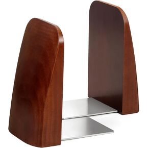 Walnut Book Ends for Decorative Shelves, Handmade Heavy Duty Bookends for Heavy Books with Non-Slip Pads Design for Home/Office Decor, 2Pcs