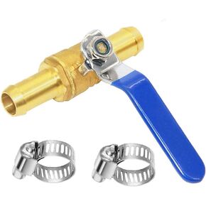 Joywayus 1" Hose Barb Inline Brass Shutoff Ball Valve Water Oil Air Gas Fuel Line Pipe Fittings