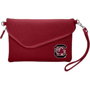Littlearth South Carolina Fighting Gamecocks NCAA Pebble Fold Over Crossbody Purse
