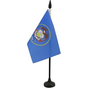 AZ FLAG Utah Table Flag 4'' x 6'' - US State of Utah Desk Flag 15 x 10 cm - Black Plastic Stick and Base