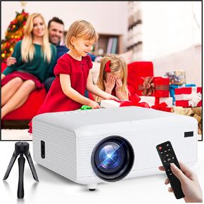 [مرخص رسميًا من Netflix] أحدث جهاز عرض لعام 2024 مع واي فاي بلوتوث، 15000lux 800ANSI Native 1080P جهاز عرض صغير بلوتوث للأفلام المنزلية الخارجية، متوافق مع Iphone Android / Ipad/ Laptop