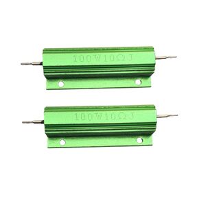Aluminum Case Resistor 100W 10 Ohm Wirewound Yellow for LED Replacement Converter 100W 10RJ 2Pack