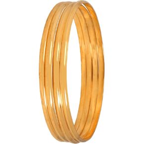 Touchstone "Golden Bangle Collection Indian Bollywood Beaten Metal Stylish Square Shape Wrist Beautifier Designer Jewelry Bracelets Bangle Set Of 4 In Gold Tone For Women.