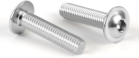 M8-1.25 x 16mm Flanged Button Head Socket Cap Screws Flange Bolts, 18-8 Stainless Steel 304 Bright Finish, Full Thread, 25 PCS in Saudi Arabia
