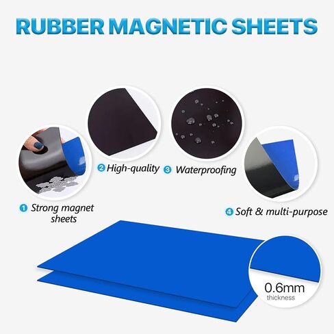[30PCS]15pcs 0.6mm Strong Rubber Magnetic Sheets and 15pcs Stamp Die Storage Bag，Die Storage Set for Storage Die Cutting,DIY Scrapbooking(Orange） in Saudi Arabia